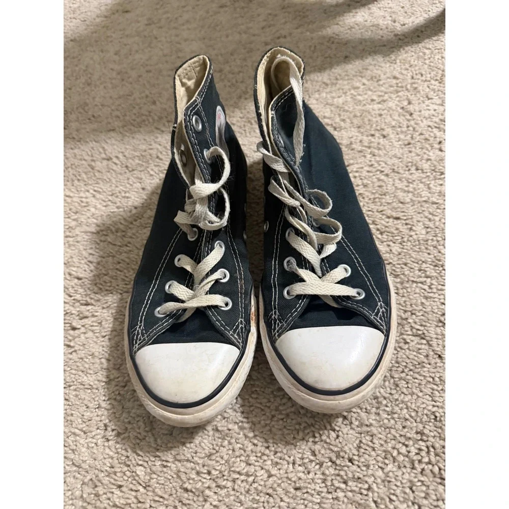 Converse Chuck Taylor All Star Hi Youth 2.5 Black Canvas Sneakers 3J231 High Top